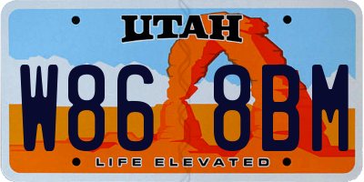 UT license plate W868BM