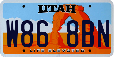 UT license plate W868BN