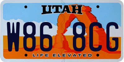 UT license plate W868CG