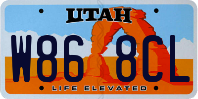 UT license plate W868CL