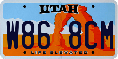 UT license plate W868CM