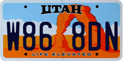 UT license plate W868DN