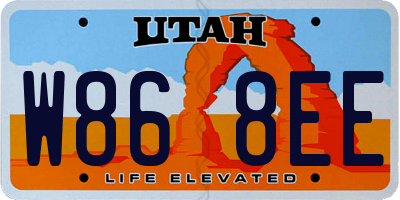UT license plate W868EE