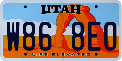 UT license plate W868EO