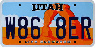 UT license plate W868ER