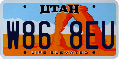UT license plate W868EU