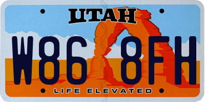 UT license plate W868FH