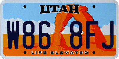 UT license plate W868FJ