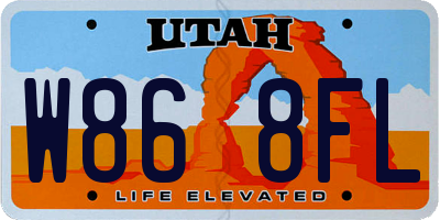 UT license plate W868FL