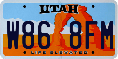 UT license plate W868FM