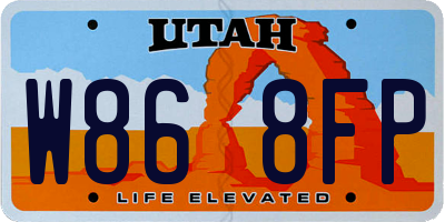 UT license plate W868FP