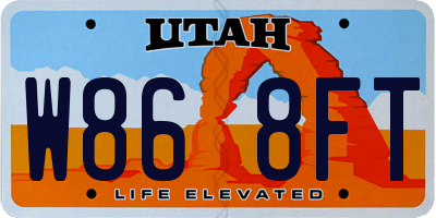 UT license plate W868FT