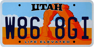 UT license plate W868GI