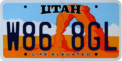 UT license plate W868GL