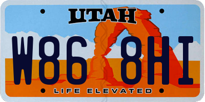UT license plate W868HI