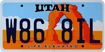 UT license plate W868IL