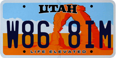 UT license plate W868IM