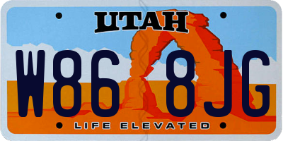 UT license plate W868JG