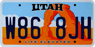 UT license plate W868JH