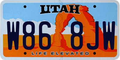 UT license plate W868JW
