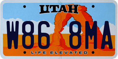 UT license plate W868MA