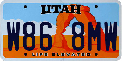 UT license plate W868MW