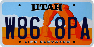 UT license plate W868PA