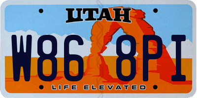 UT license plate W868PI
