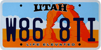 UT license plate W868TI