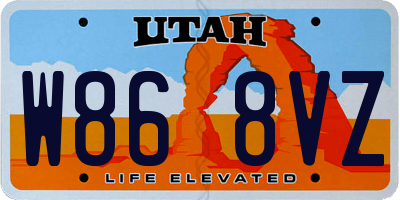 UT license plate W868VZ