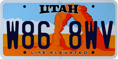 UT license plate W868WV