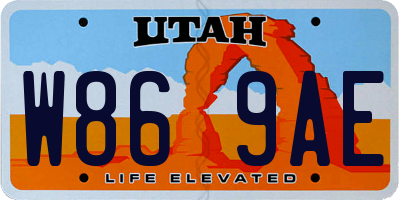 UT license plate W869AE