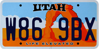 UT license plate W869BX