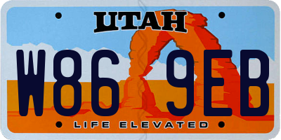 UT license plate W869EB