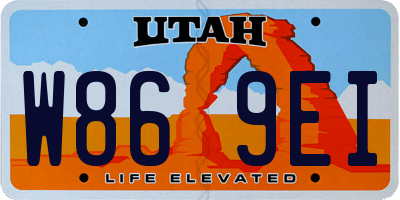 UT license plate W869EI