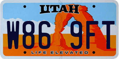 UT license plate W869FT