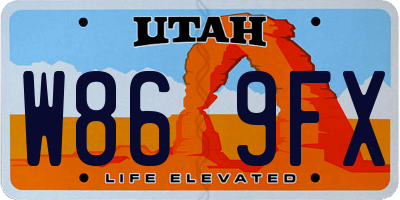 UT license plate W869FX