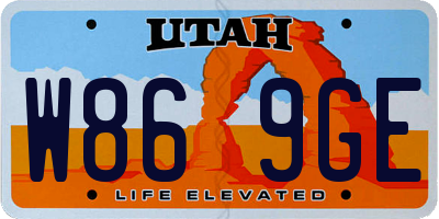 UT license plate W869GE