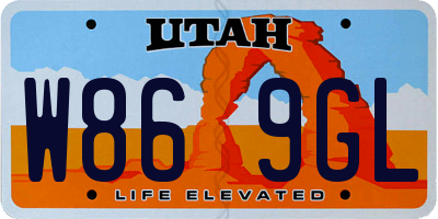 UT license plate W869GL