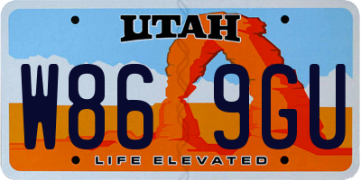 UT license plate W869GU