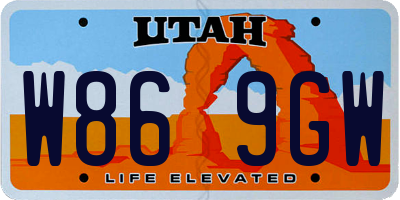UT license plate W869GW