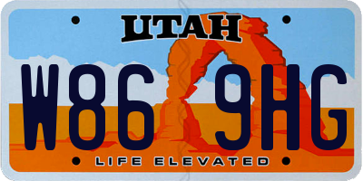 UT license plate W869HG