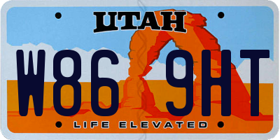UT license plate W869HT