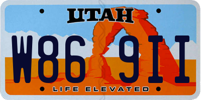 UT license plate W869II