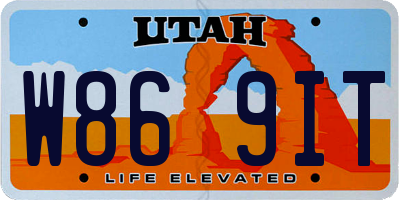 UT license plate W869IT