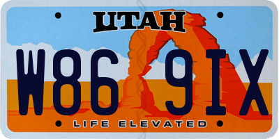 UT license plate W869IX