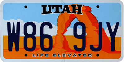 UT license plate W869JY
