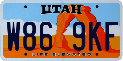 UT license plate W869KF