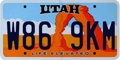 UT license plate W869KM