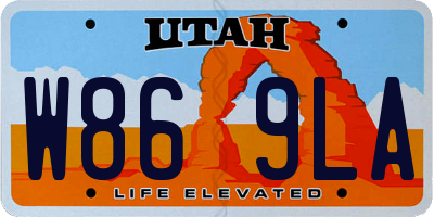 UT license plate W869LA